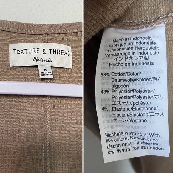 Madewell Texture & Thread Crosshatch Side-Tie Mini Dress Neutral Summer Medium - Picture 10 of 10
